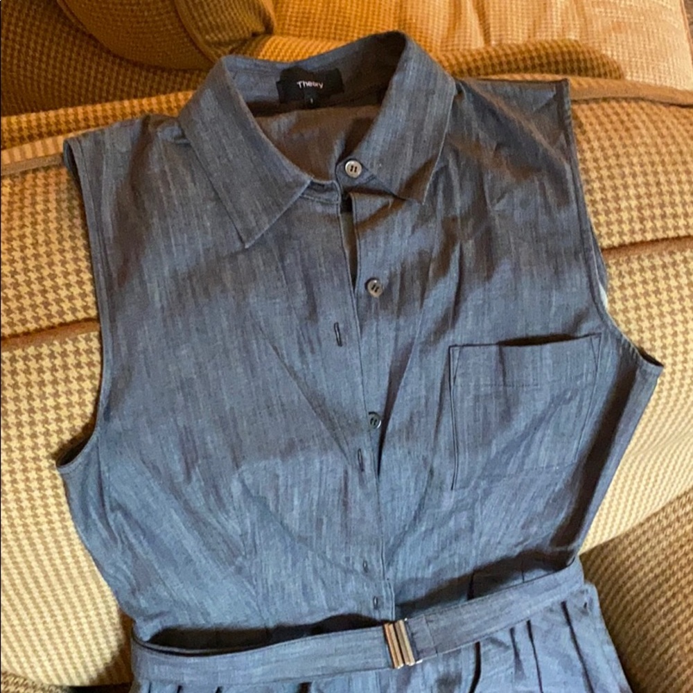 BARELY WORN THEORY SLEEVELESS DRESS WITH BELT